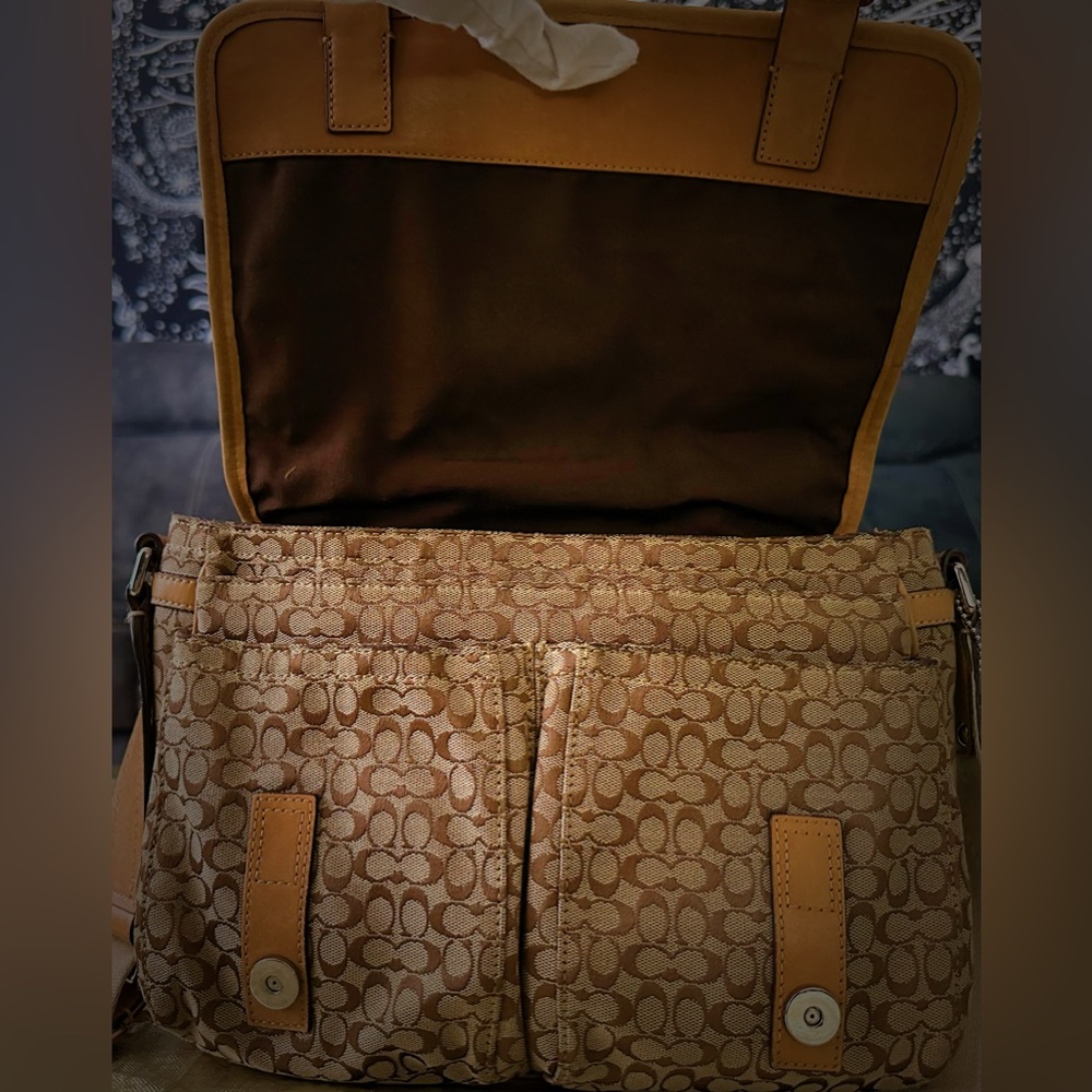 Vintage Y2K Coach Brown Signature Crossbody Bag messenger bag - Picture 9 of 17